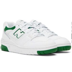 New Balance White and Green Sneakers